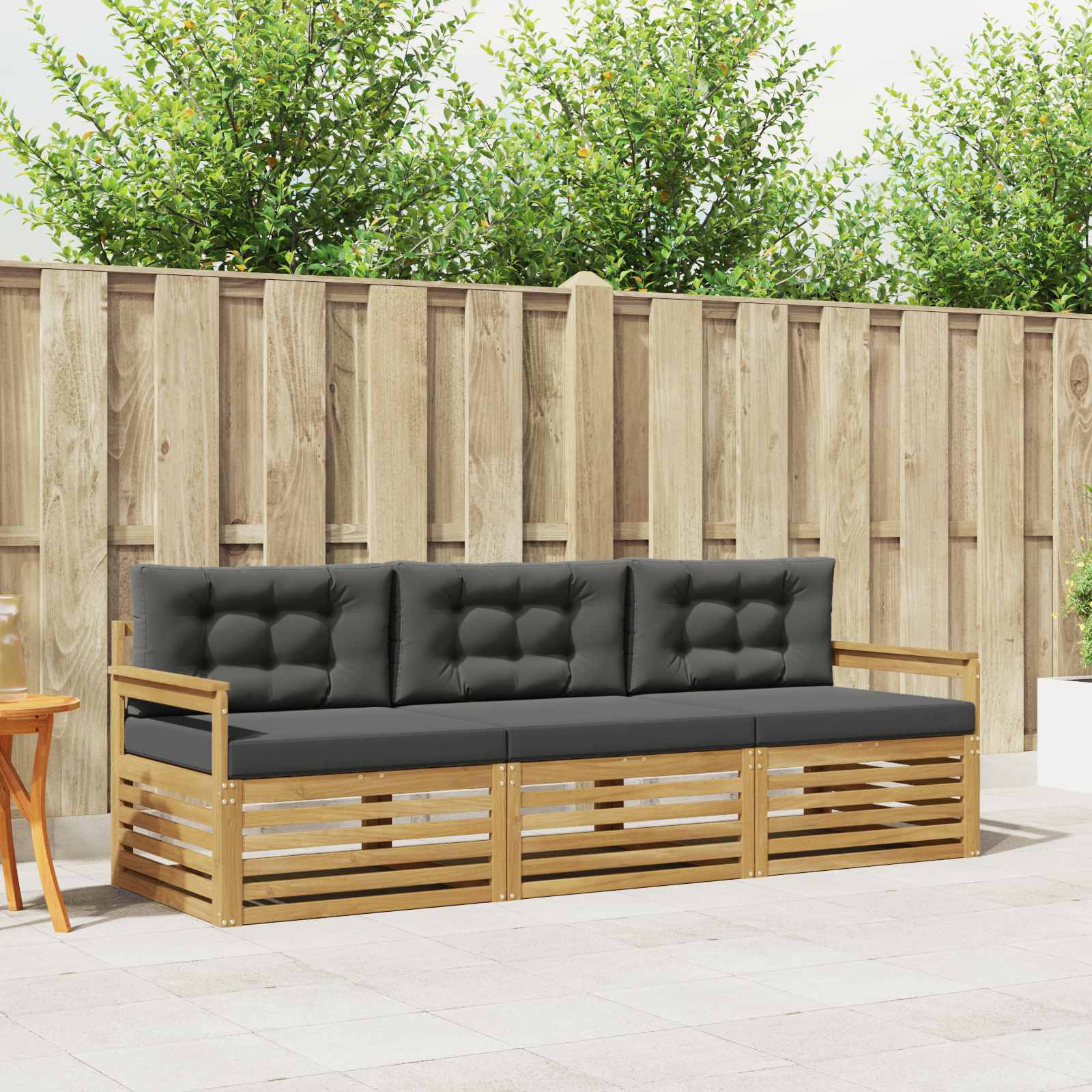 Set vanjskih sofa s jastukom 3 pcs Bijela i antracit Poliester