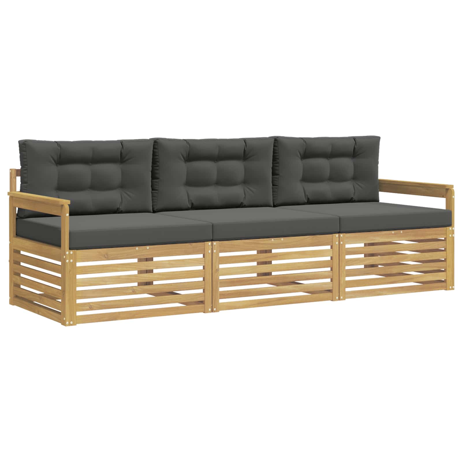 Set vanjskih sofa s jastukom 3 pcs Bijela i antracit Poliester