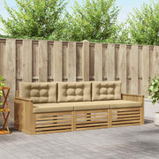 Set vanjskih sofa 3 kom. Bijela i bež Čvrsto drvo akacije