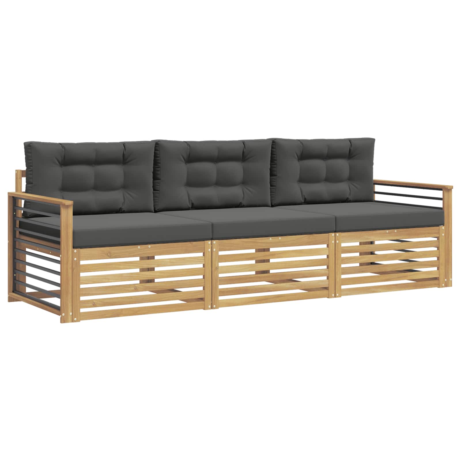 Set vanjskih sofa s jastukom 3 pcs Bijela i antracit Poliester