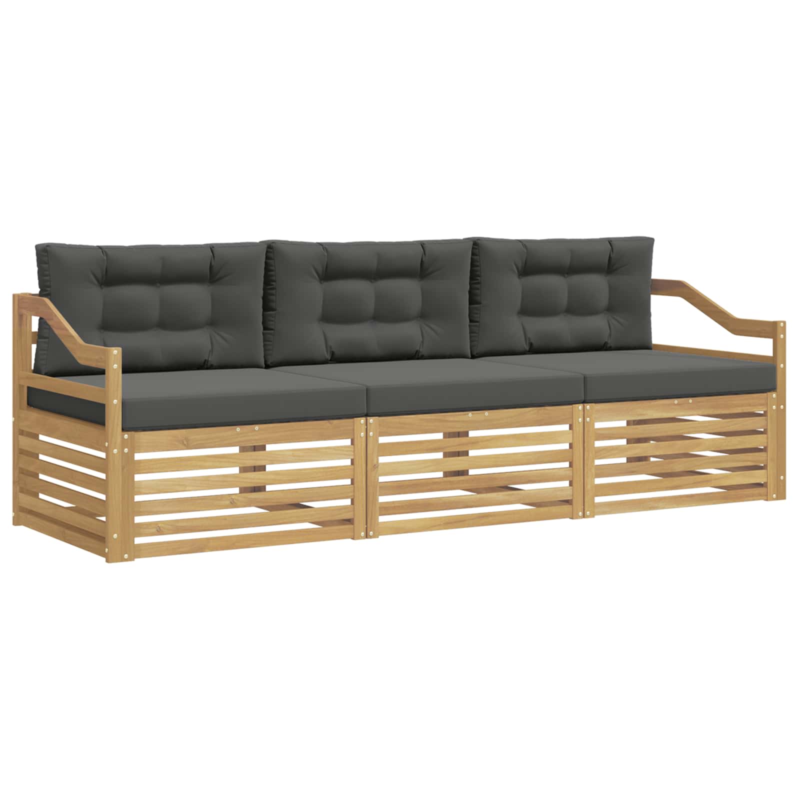 Set vanjskih sofa s jastukom 3 pcs Bijela i antracit Poliester