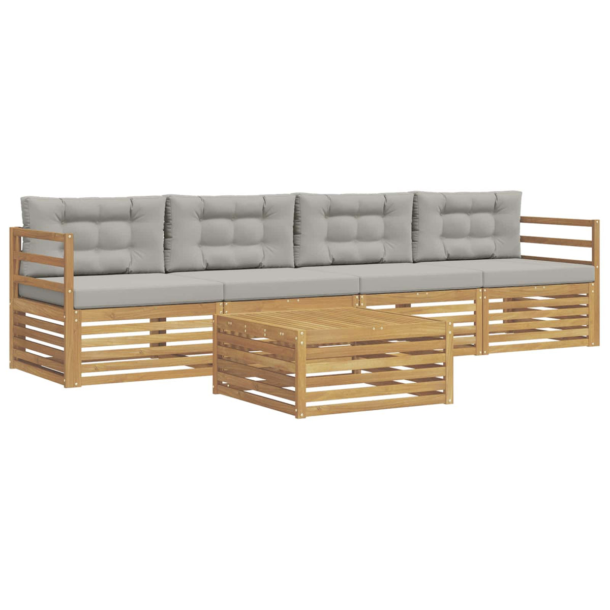 Set vanjskih sofa 5 kom. Bijela i svjetlosiva