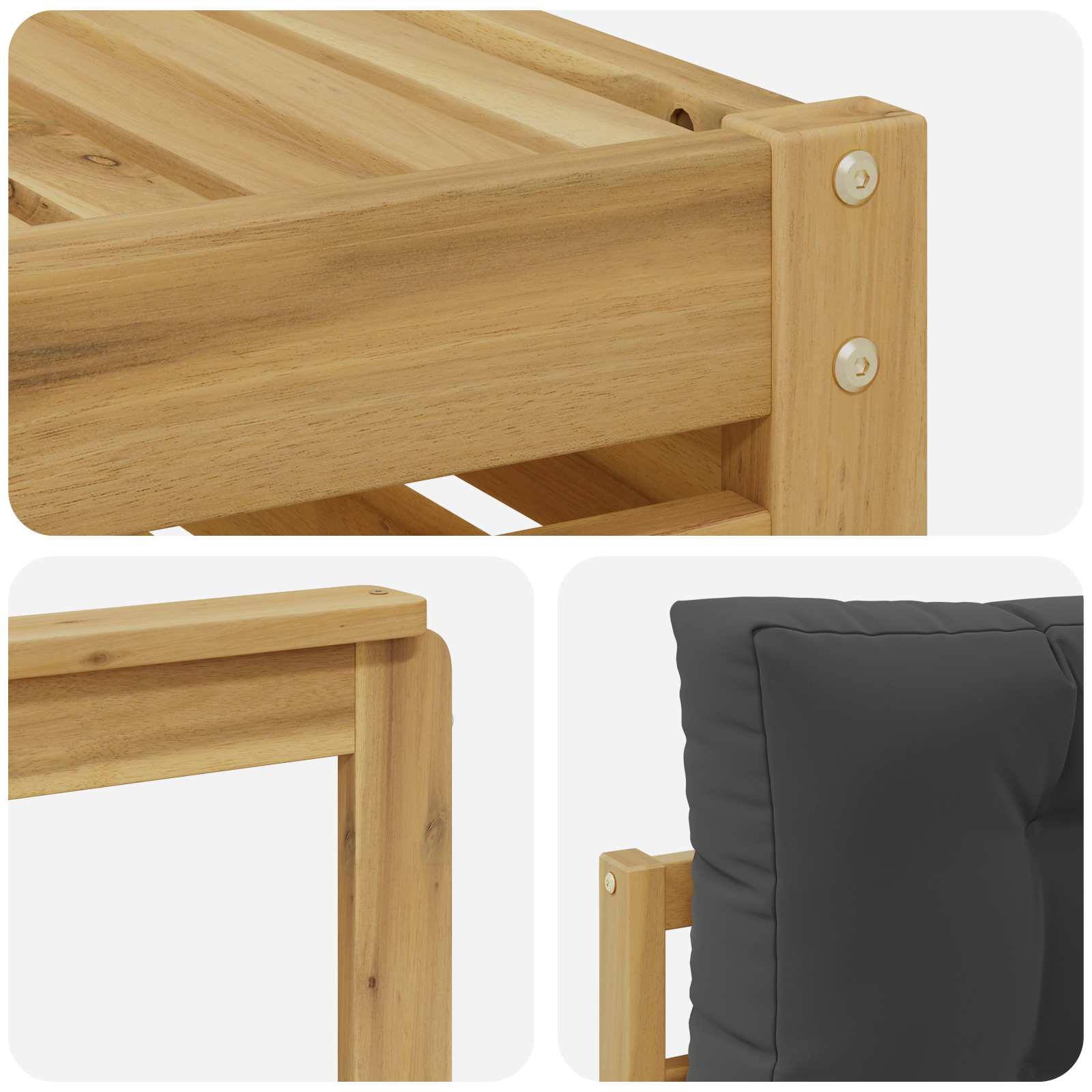 Set vanjskih sofa 5 pcs Bijela i antracit Čvrsto drvo akacije