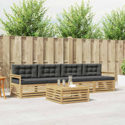 Set vanjskih sofa 5 pcs Bijela i antracit Čvrsto drvo akacije