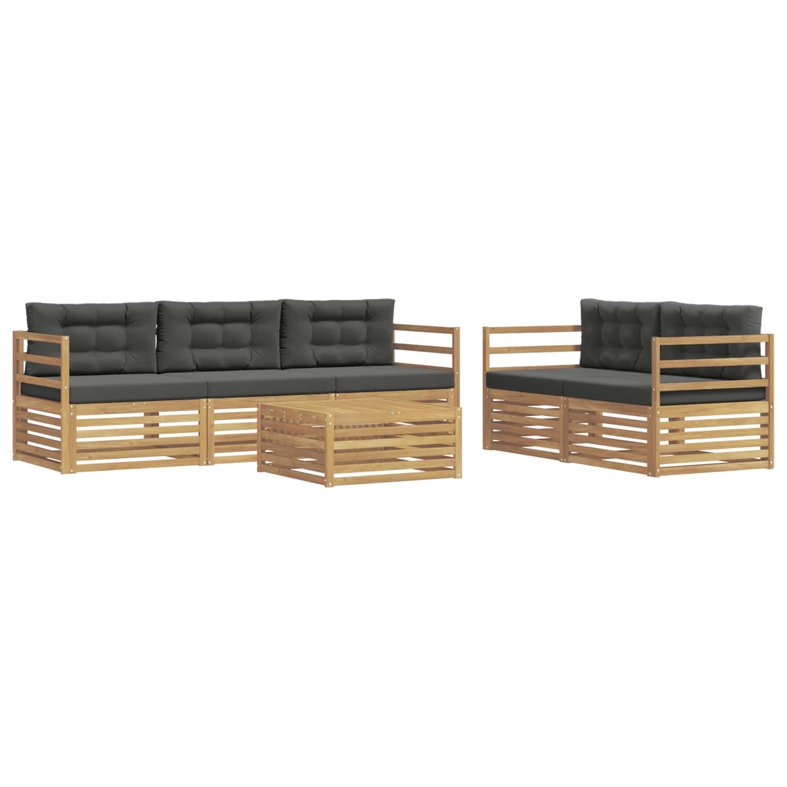 Set vanjskih sofa 6 pcs Bijela i antracit