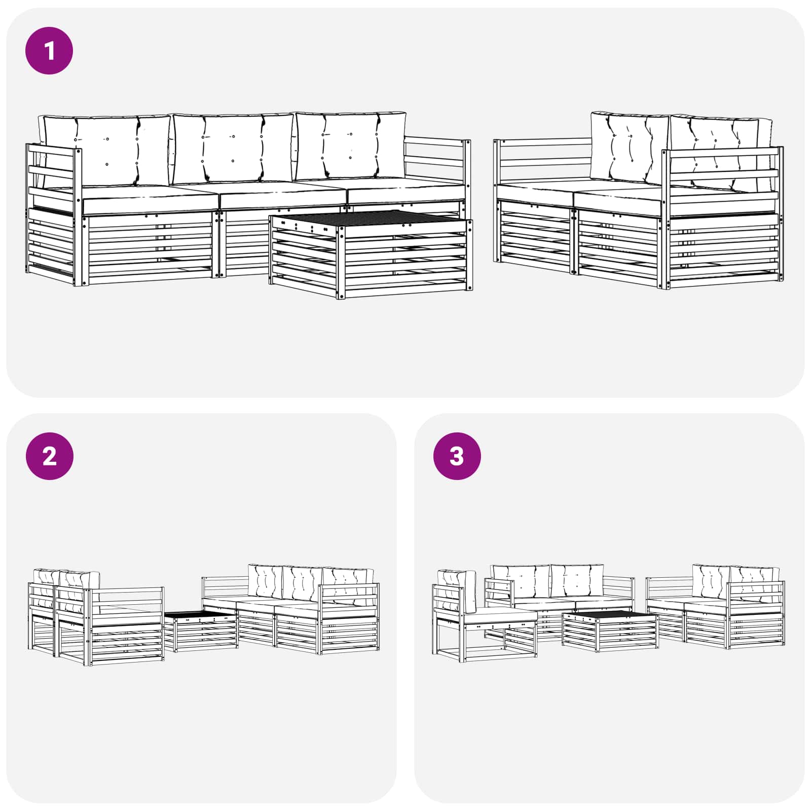 Set vanjskih sofa 6 pcs Bijela i antracit