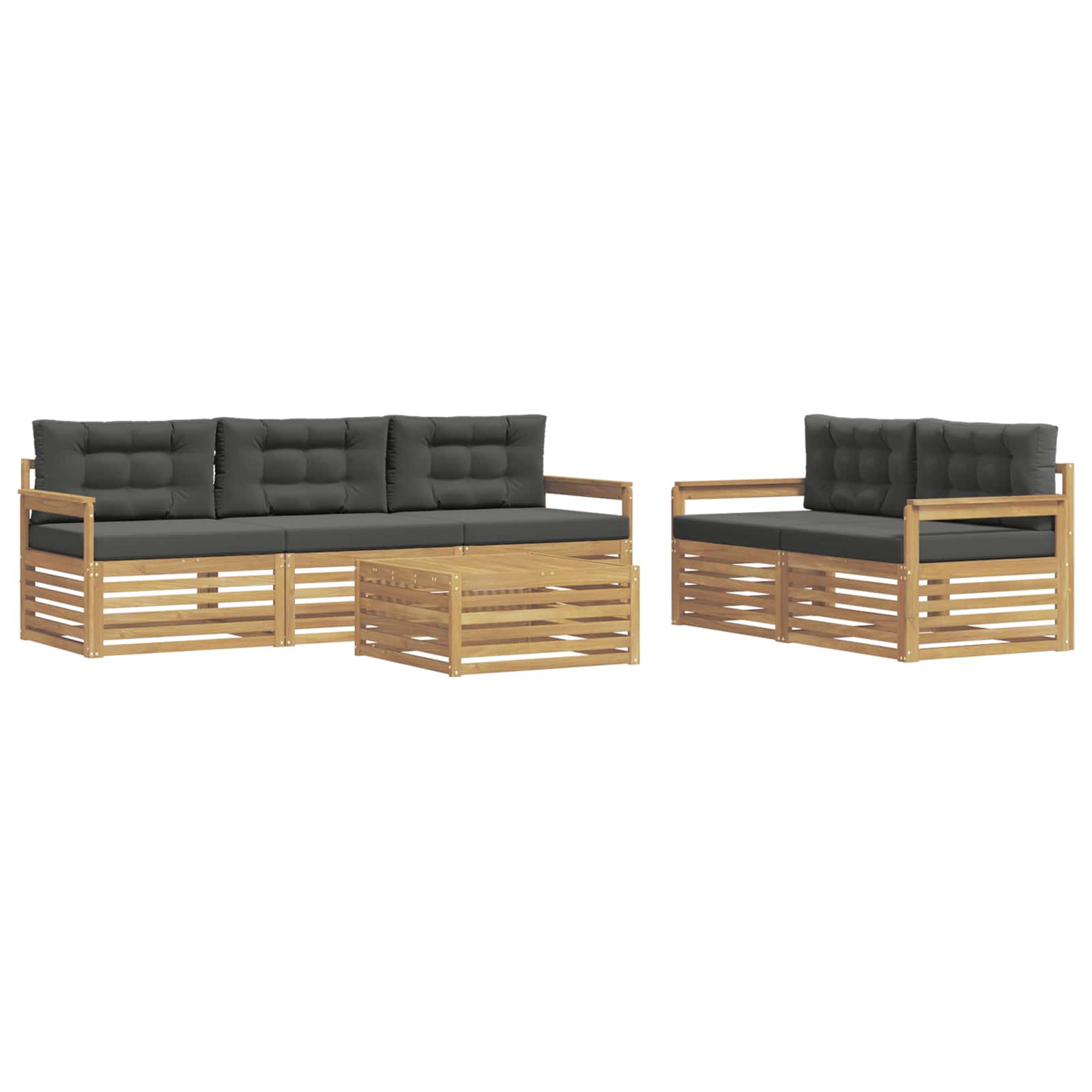 Set vanjskih sofa 6 pcs Bijela i antracit