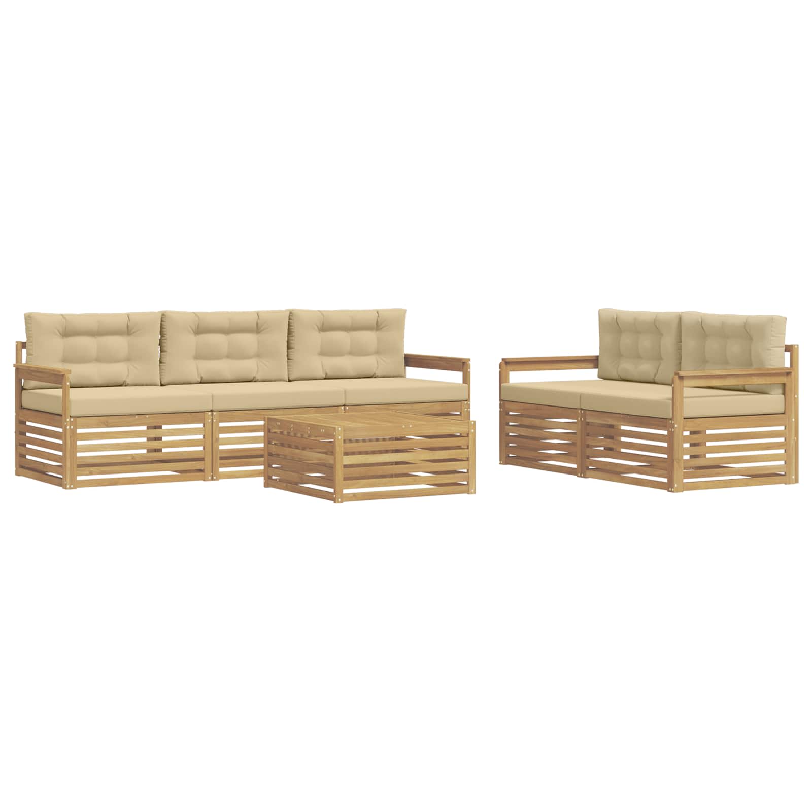 Set vanjskih sofa 6 pcs Bijela i bež