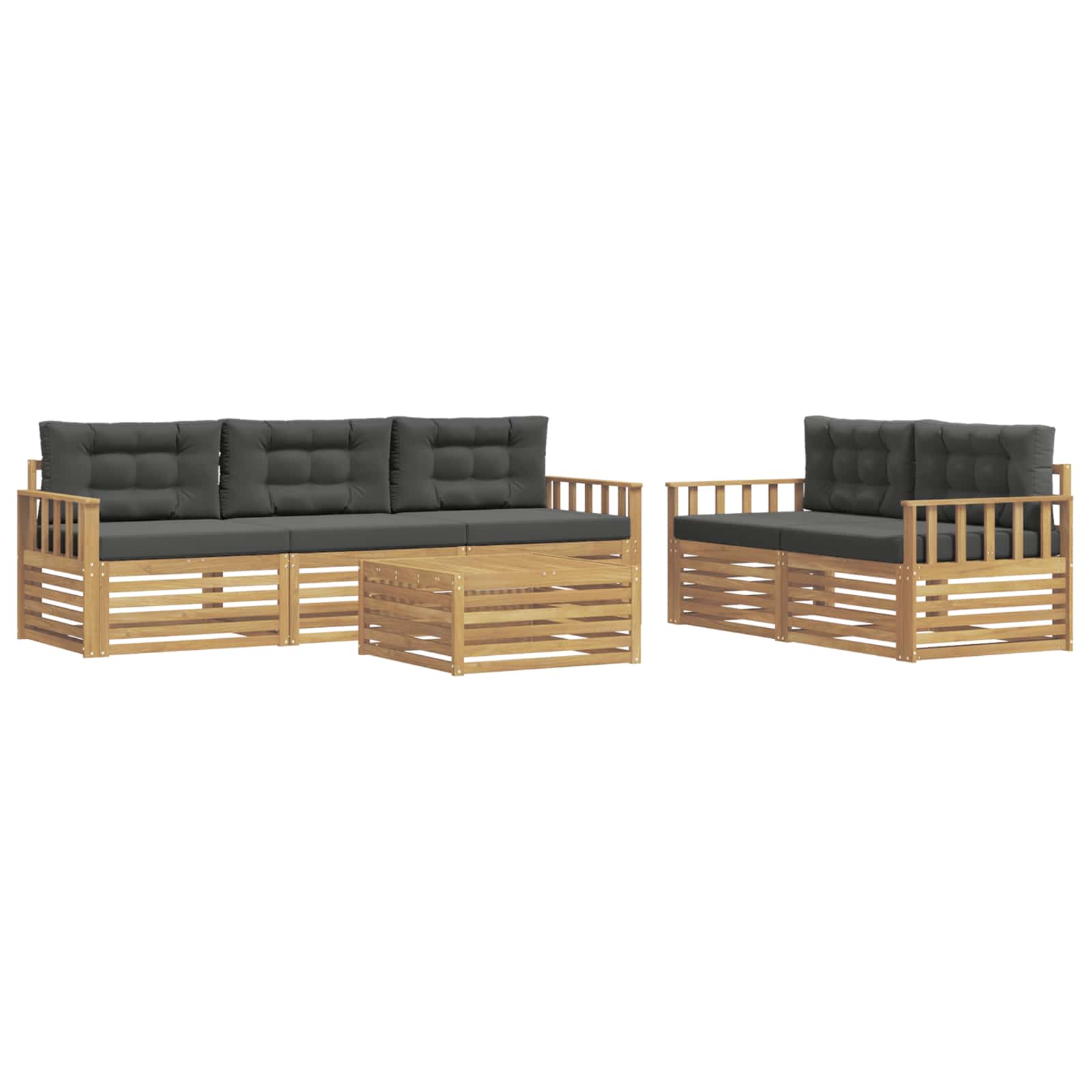 Set vanjskih sofa 6 pcs Bijela i antracit