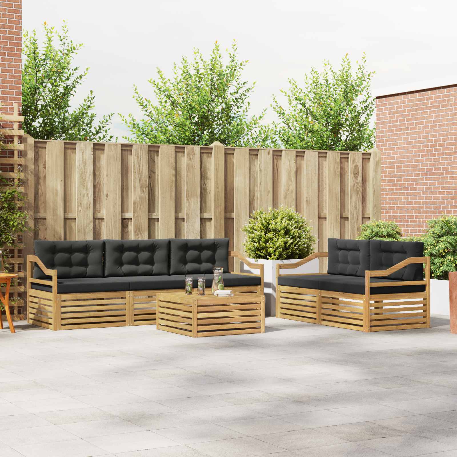 Set vanjskih sofa 6 pcs Bijela i antracit