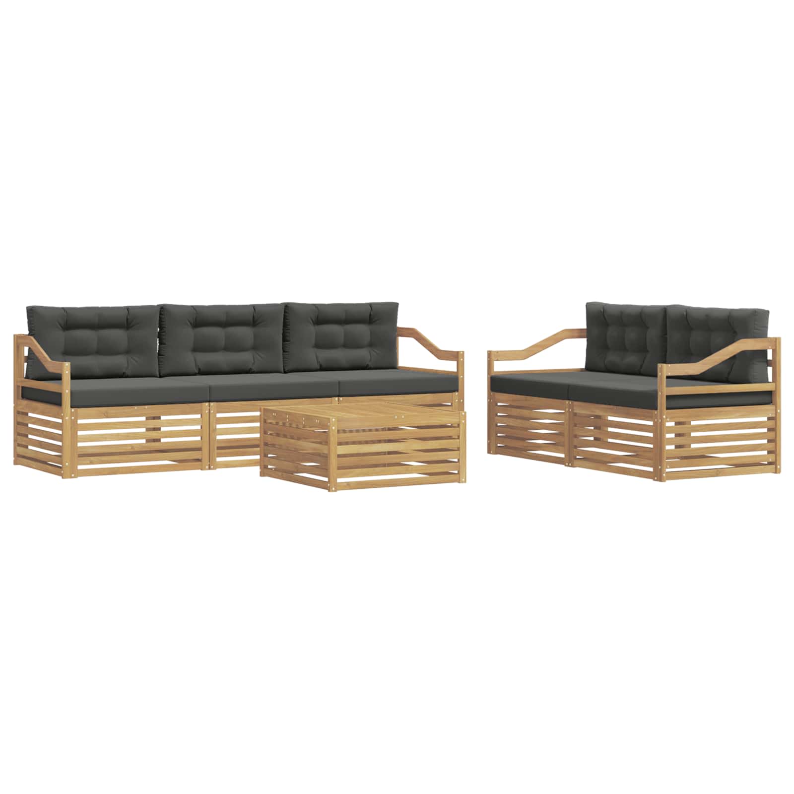 Set vanjskih sofa 6 pcs Bijela i antracit