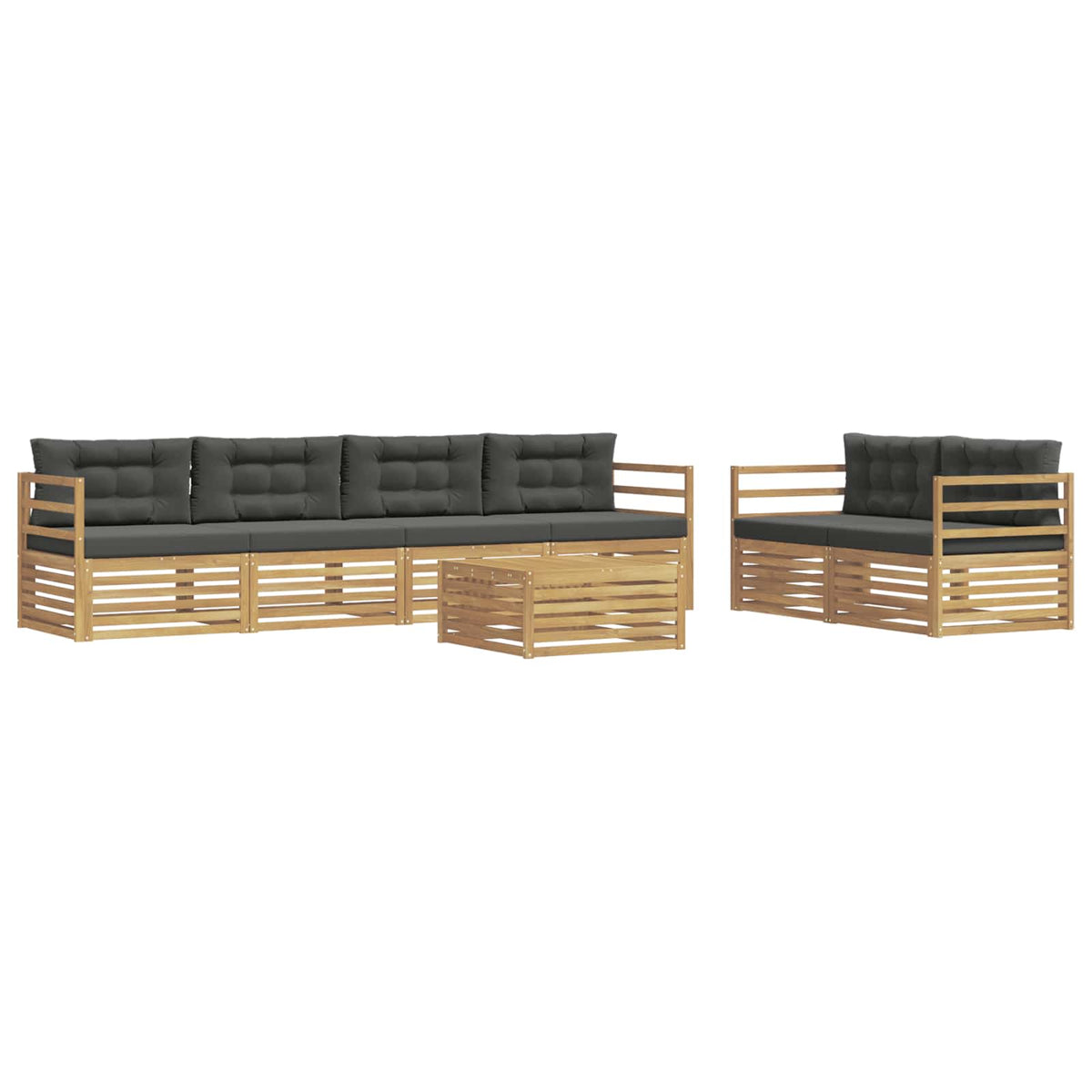 Set vanjskih sofa 7 kom. Bijela i antracit Poliester