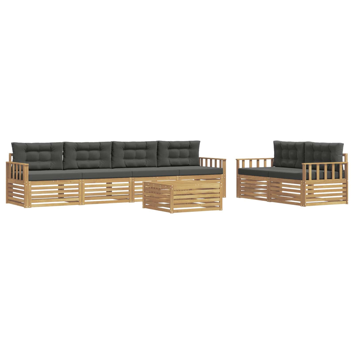 Set vanjskih sofa 7 kom. Bijela i antracit Poliester
