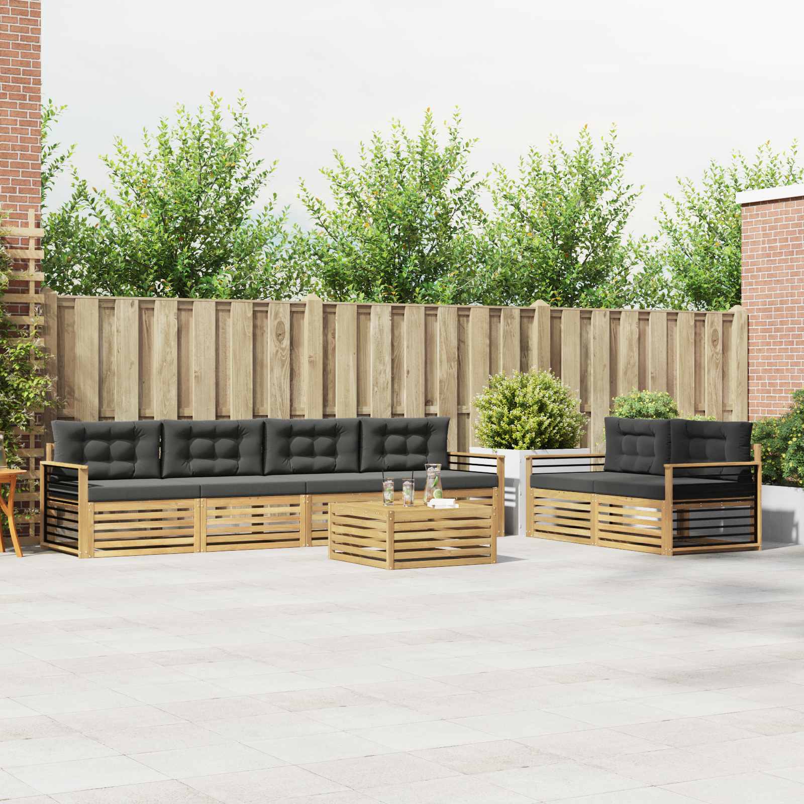 Set vanjskih sofa 7 kom. Bijela i antracit Poliester