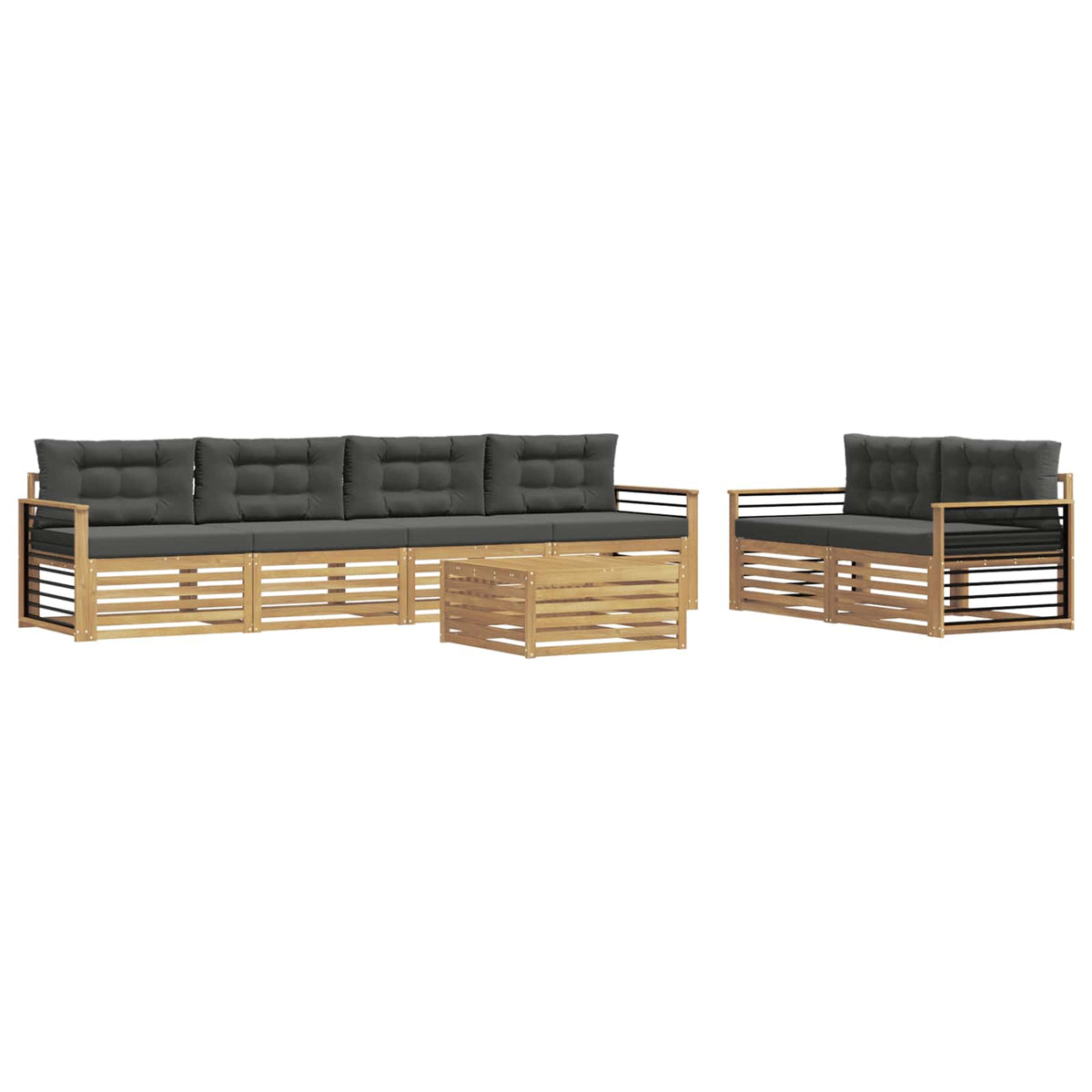 Set vanjskih sofa 7 kom. Bijela i antracit Poliester