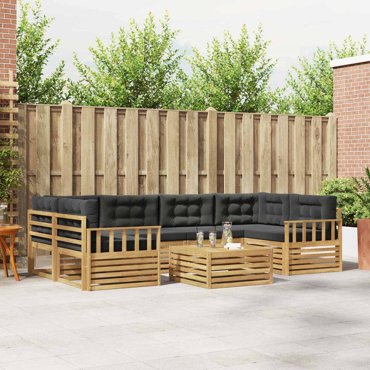 Set vanjskih sofa 7 kom. Bijela i antracit Poliester