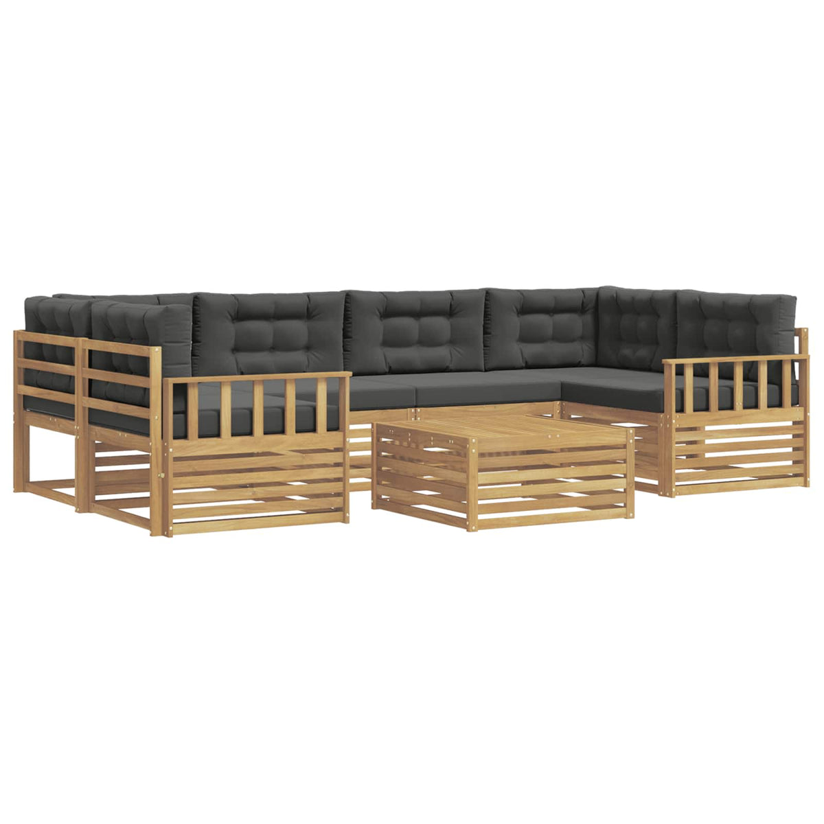 Set vanjskih sofa 7 kom. Bijela i antracit Poliester