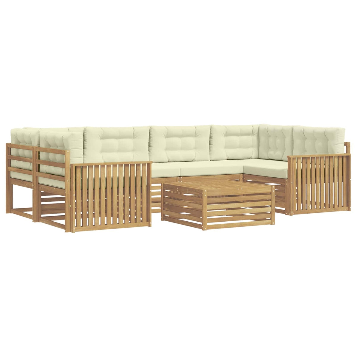 Set vanjskih sofa 7 kom. Bijela i krem