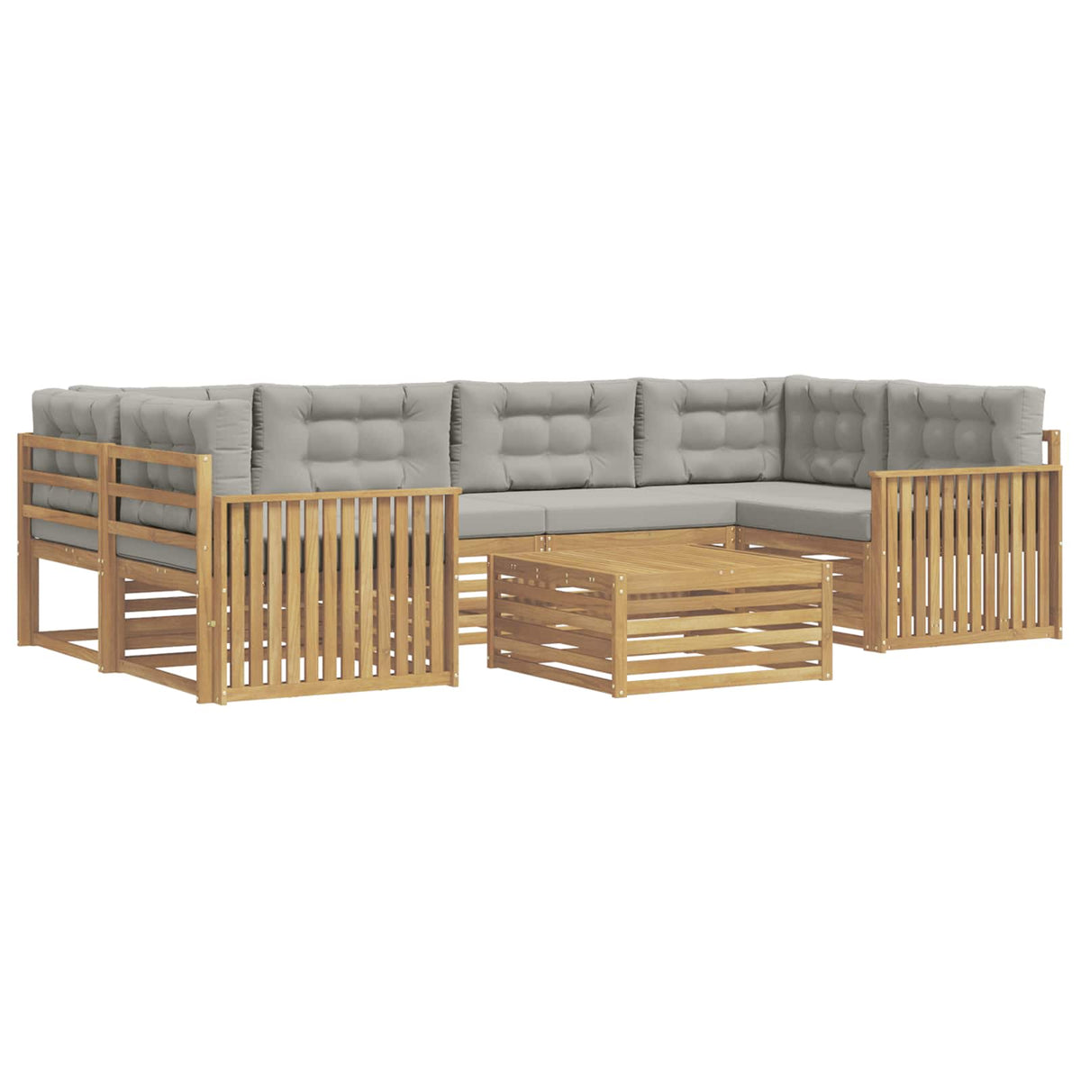Set vanjskih sofa 7 kom. Bijela i svjetlosiva