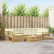 Set vanjskih sofa 7 kom. Bijela i krem