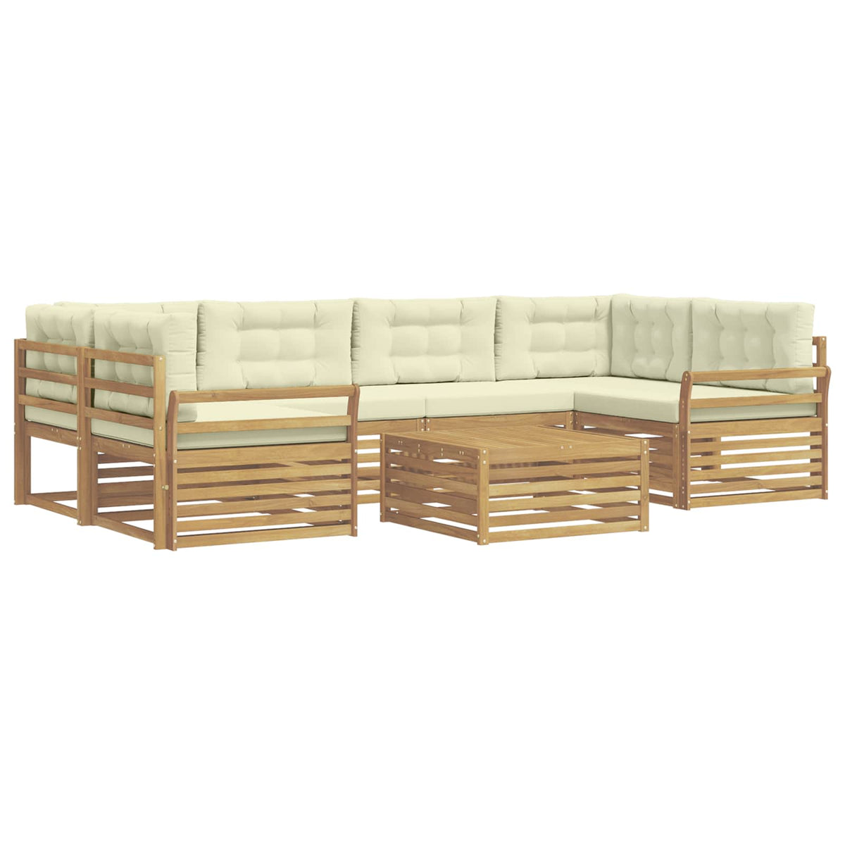 Set vanjskih sofa 7 kom. Bijela i krem