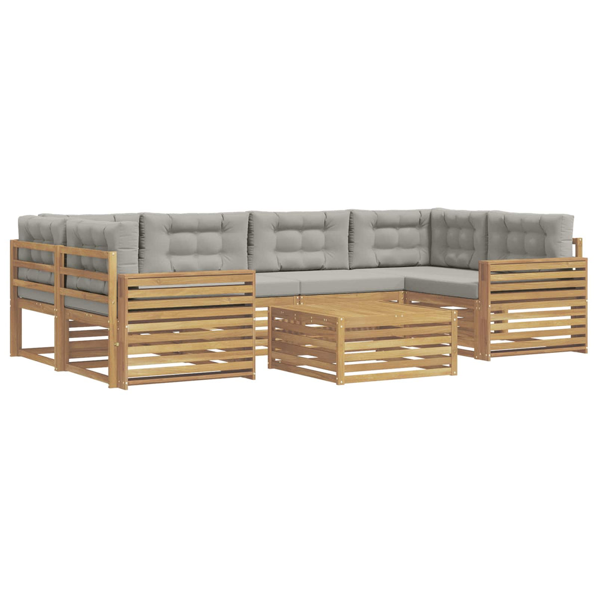 Set vanjskih sofa 7 kom. Bijela i svjetlosiva