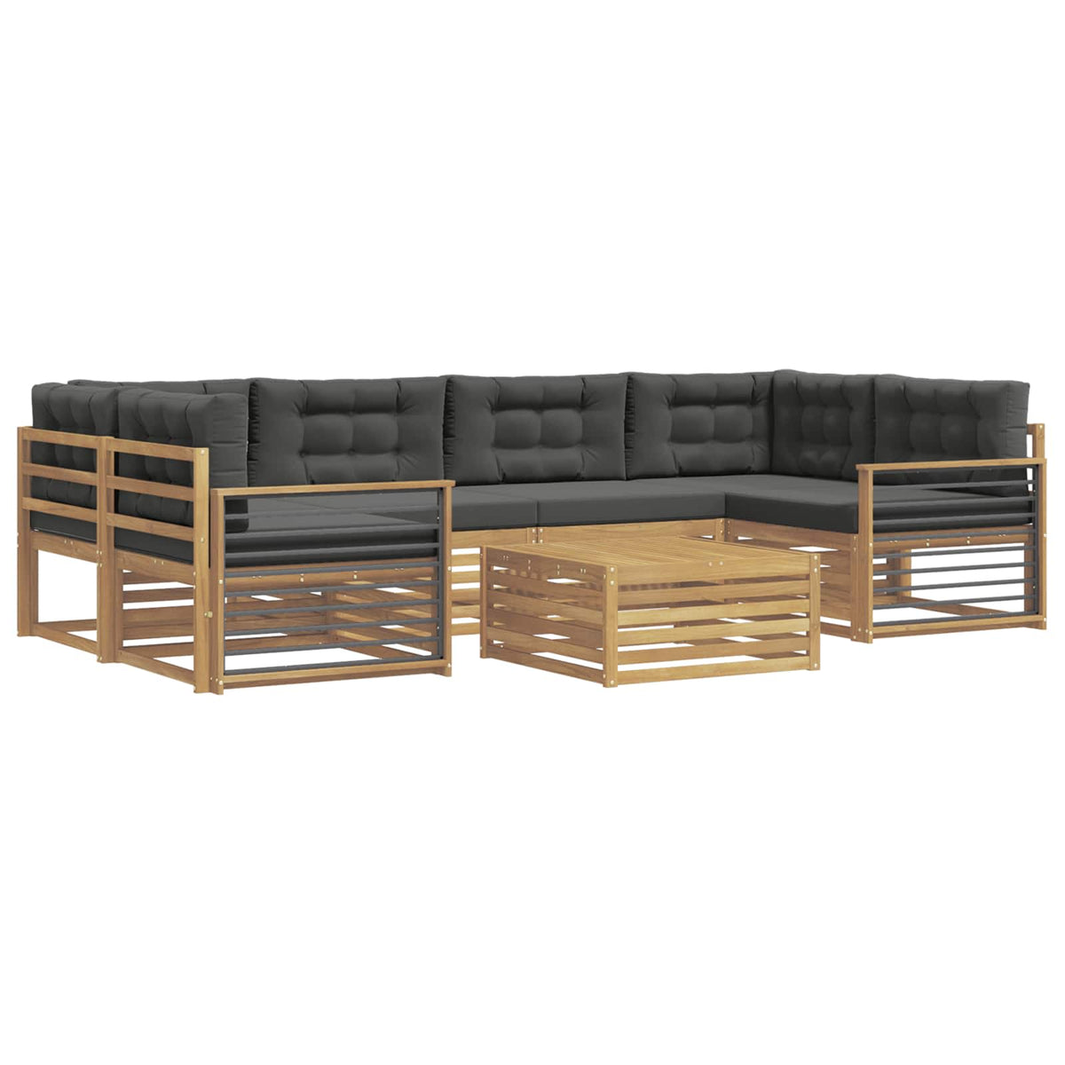 Set vanjskih sofa 7 kom. Bijela i antracit Poliester