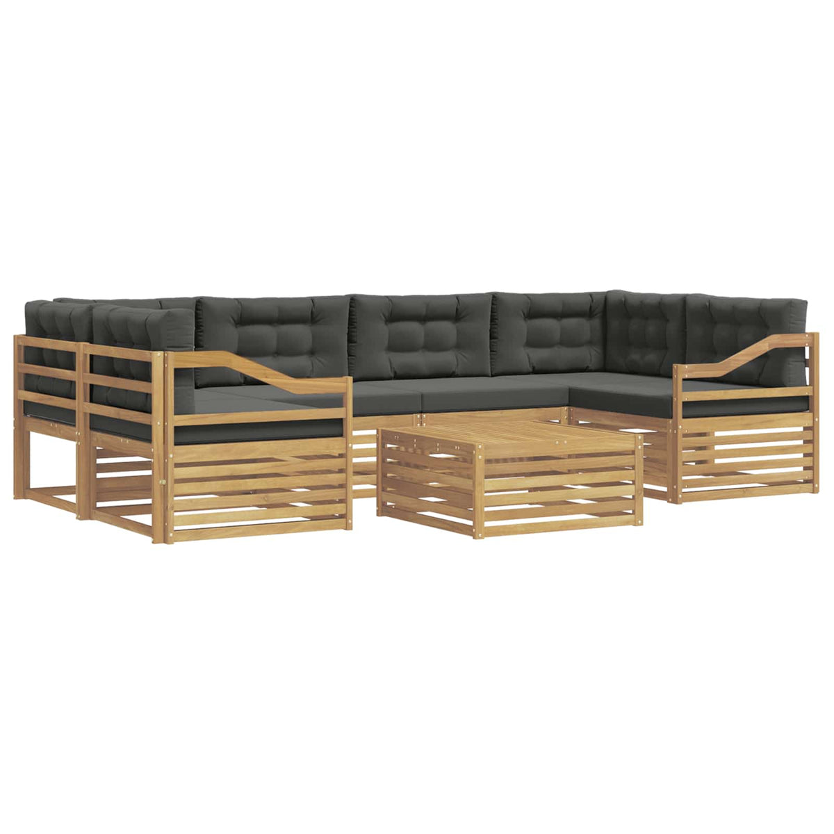 Set vanjskih sofa 7 kom. Bijela i antracit Poliester