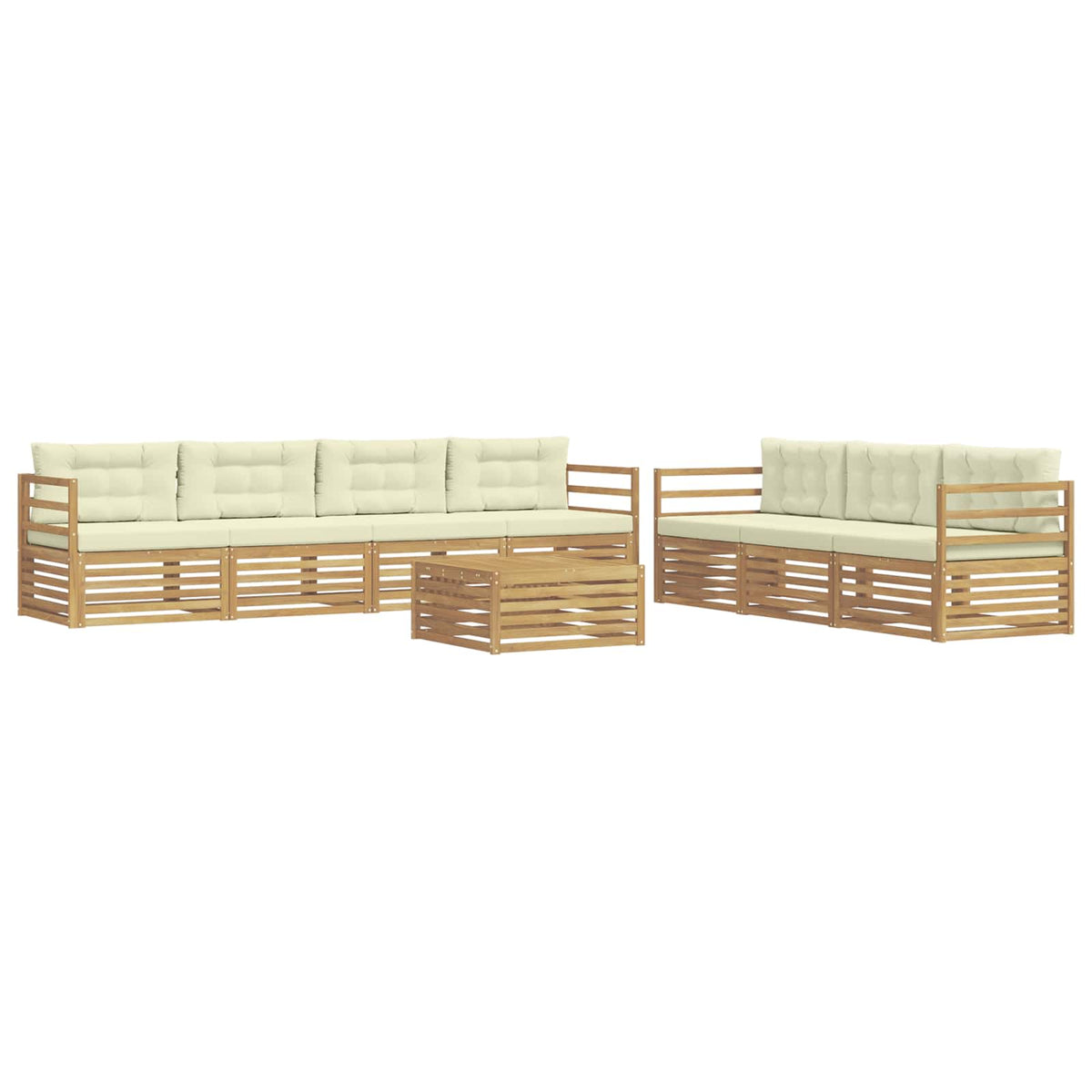 Set vanjskih sofa 8 kom. Bijela i krem Poliester