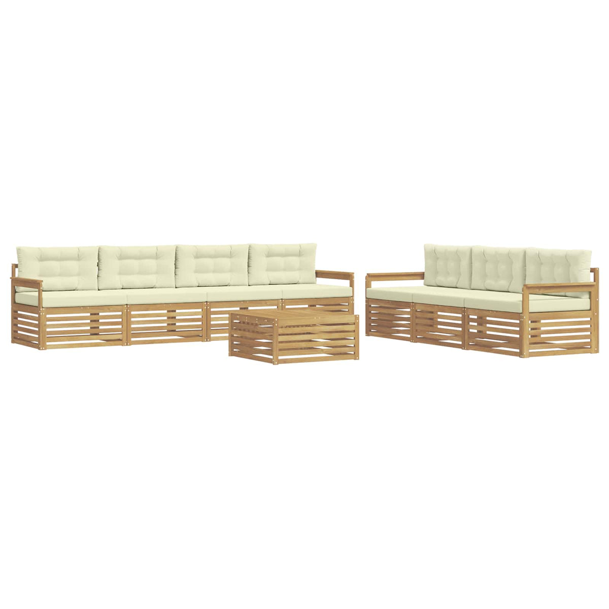 Set vanjskih sofa 8 pcs Bijela i krem 79 x 79 x 37 cm Poliester