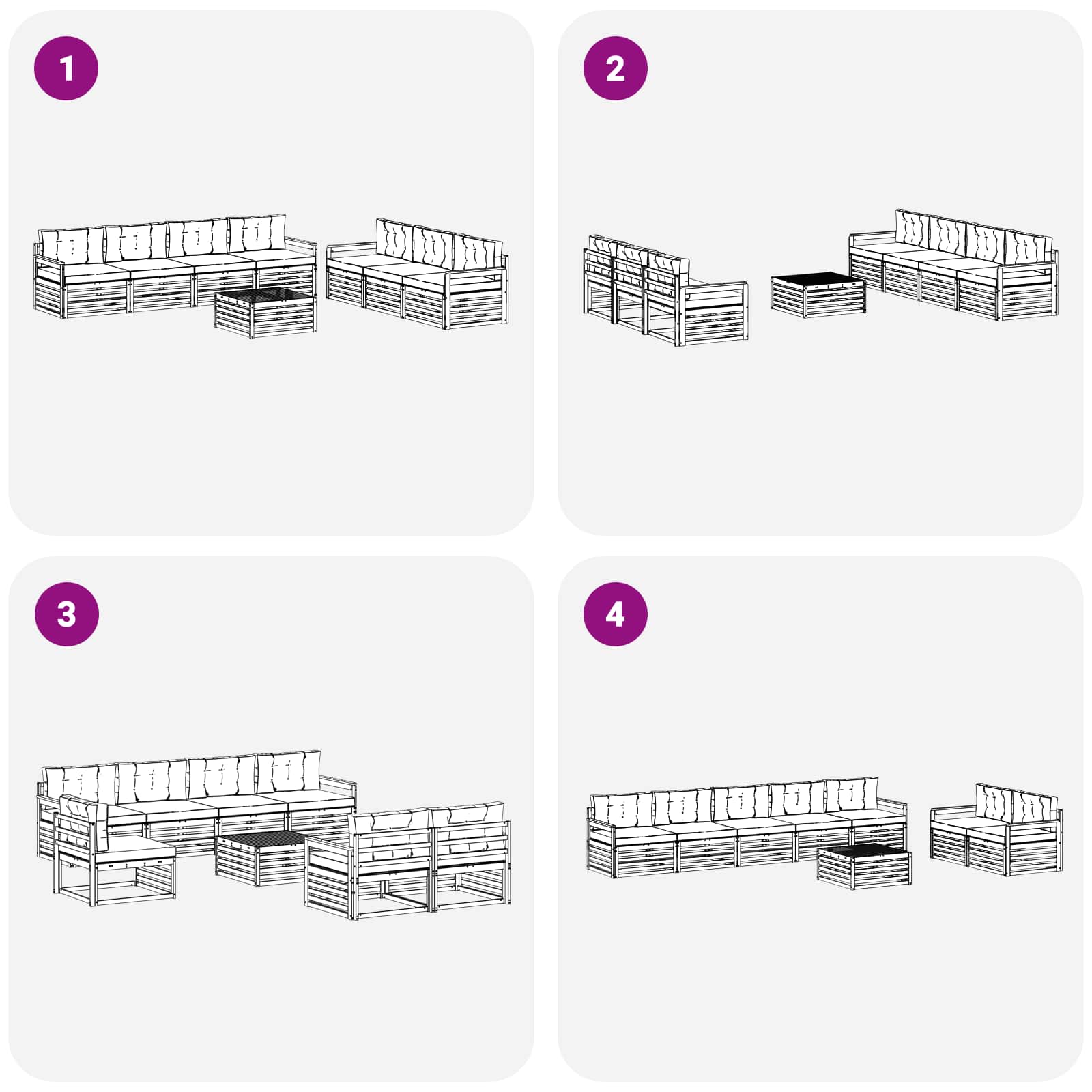 Set vanjskih sofa 8 pcs Bijela i bež 79 x 79 x 37 cm Poliester