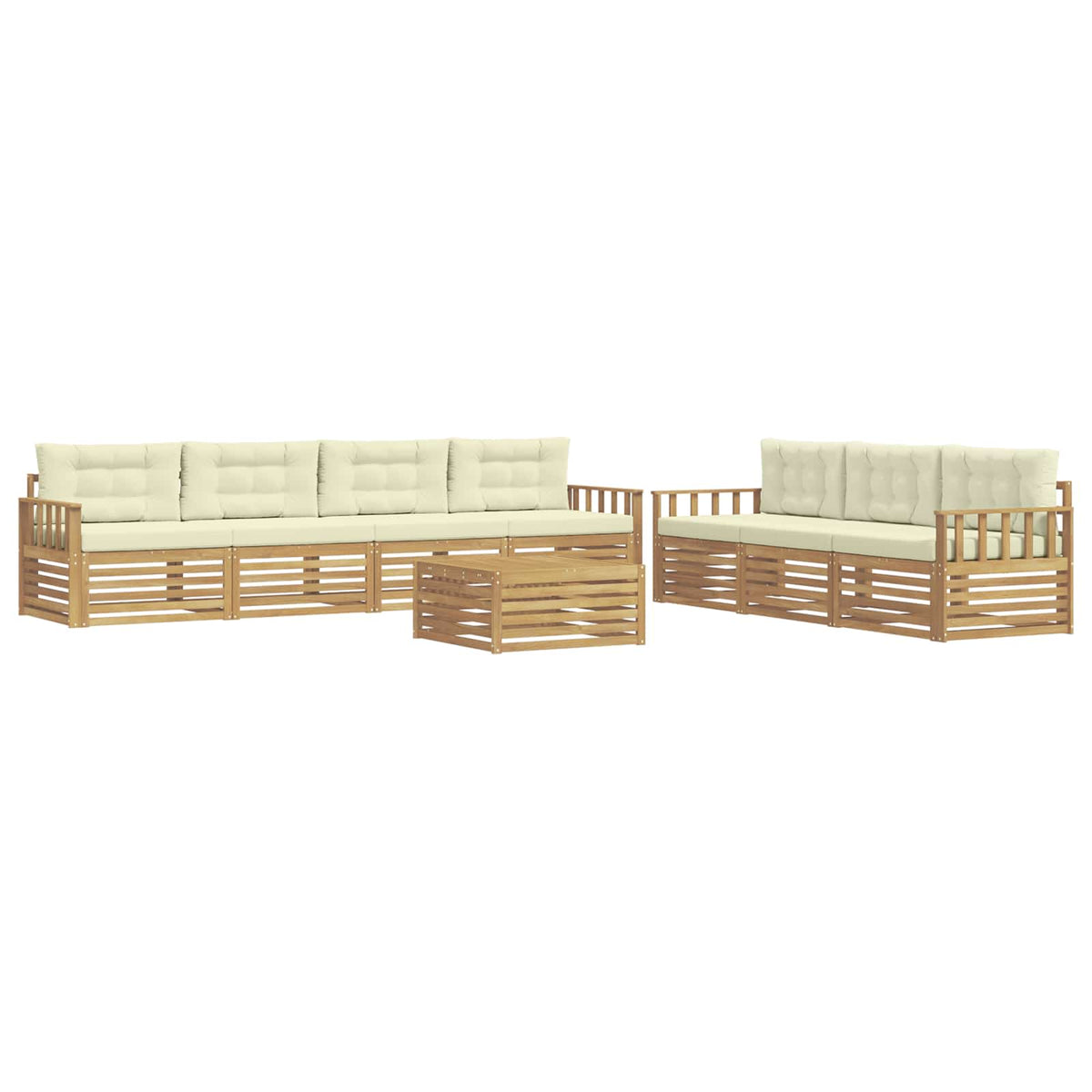 Set vanjskih sofa 8 pcs Bijela i krem 79 x 79 x 37 cm Poliester