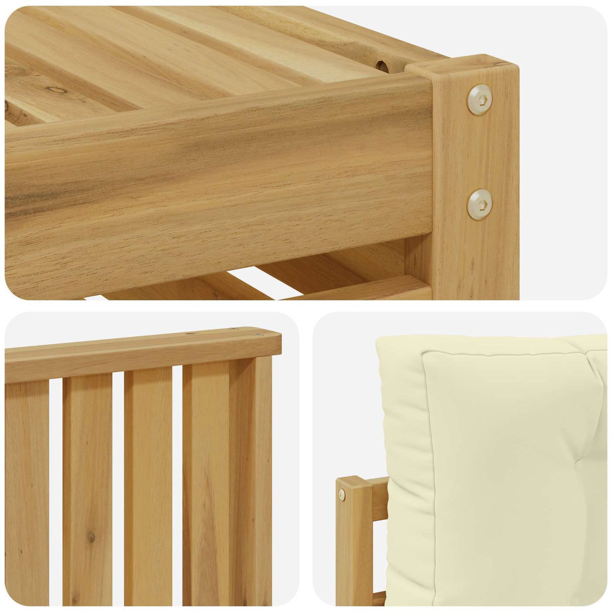 Set vanjskih sofa 8 kom. Bijela i krem