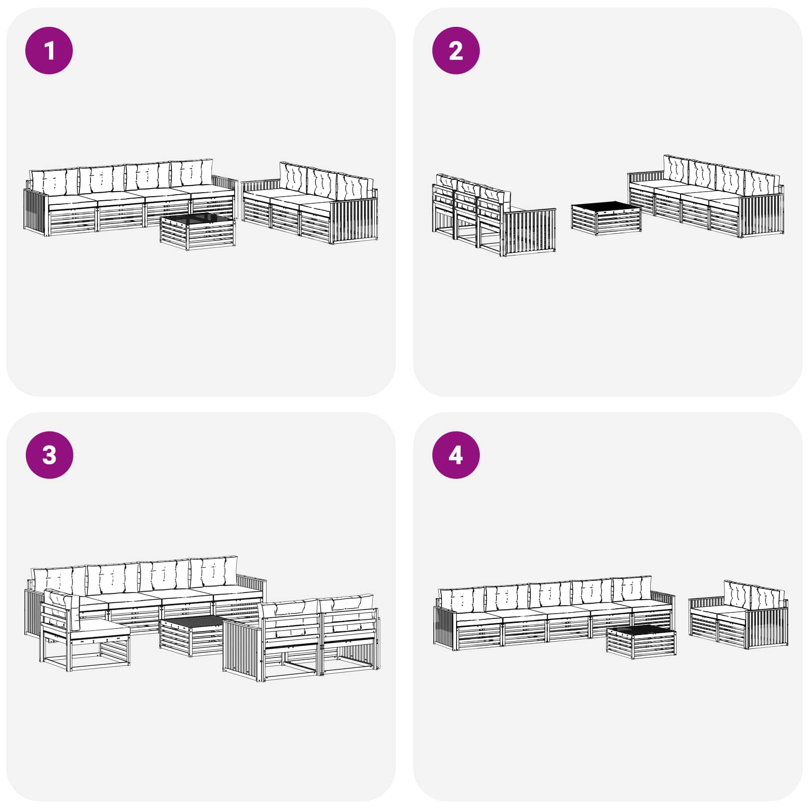 Set vanjskih sofa 8 kom. Bijela i antracit
