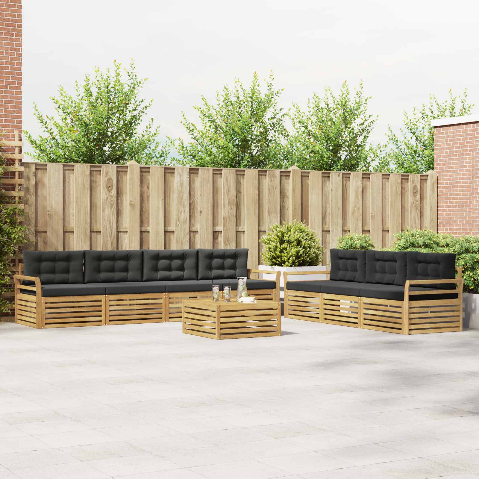 Set vanjskih sofa 8 kom. Bijela i antracit