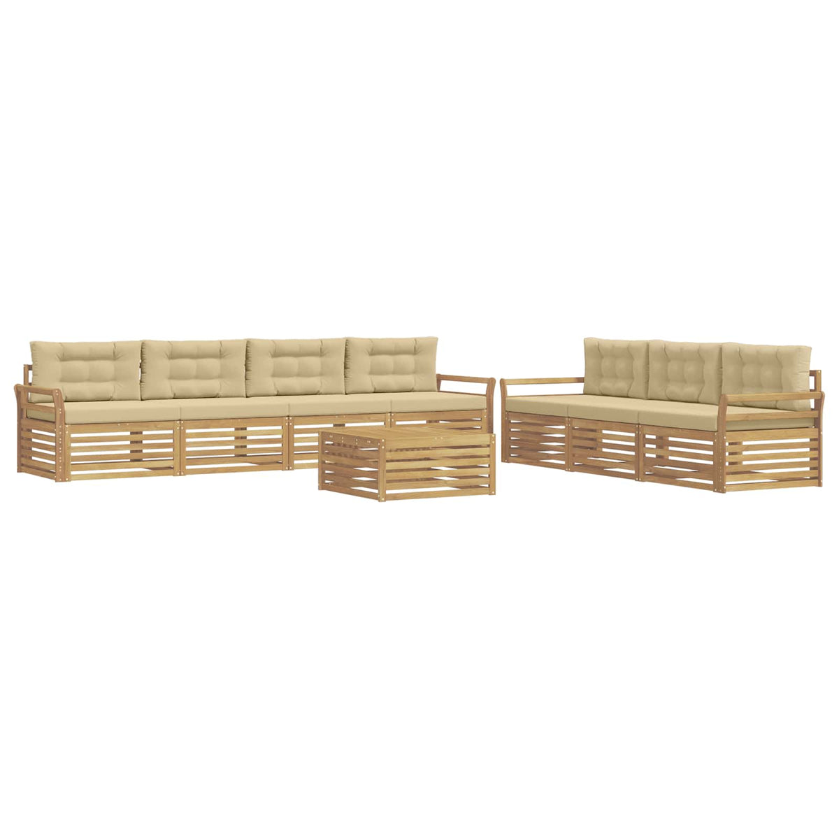 Set vanjskih sofa 8 kom. Bijela i bež