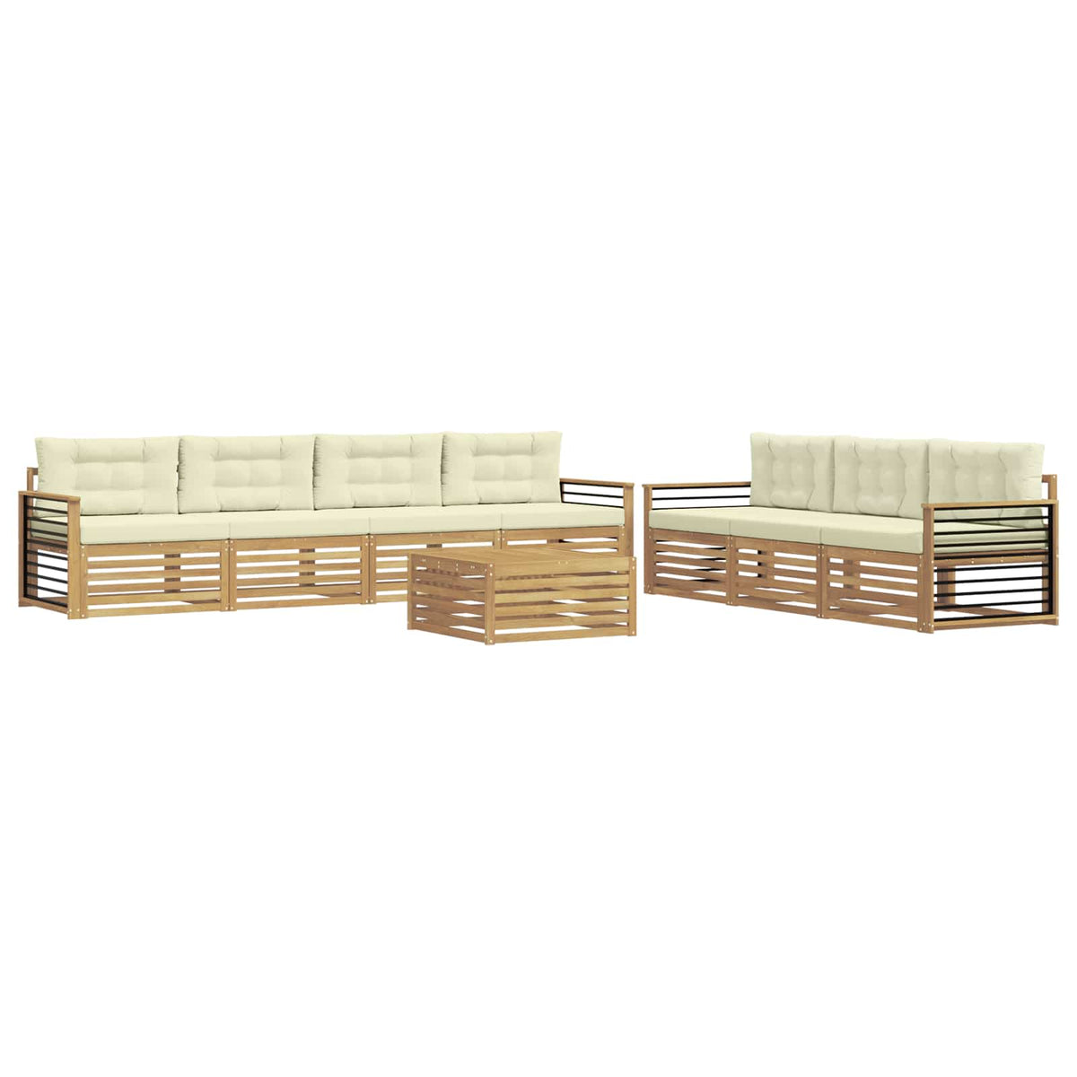 Set vanjskih sofa 8 pcs Bijela i krem 79 x 79 x 37 cm Poliester
