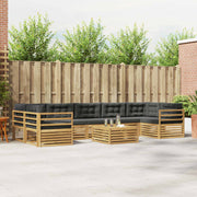 Set vanjskih sofa 8 kom. Bijela i antracit Čvrsto drvo akacije