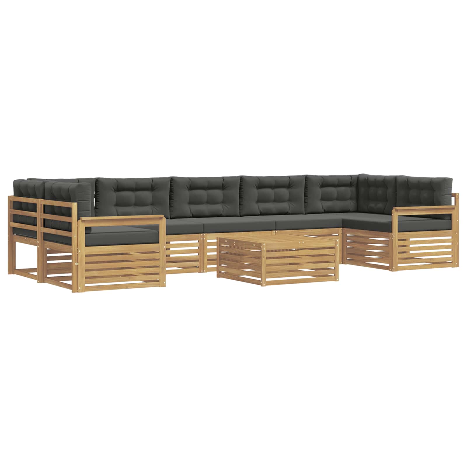 Set vanjskih sofa 8 pcs Bijela i antracit Čvrsto drvo akacije