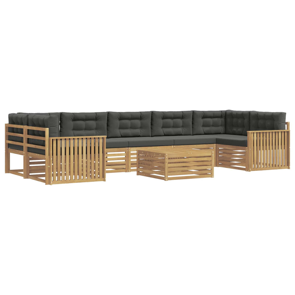 Set vanjskih sofa 8 kom. Bijela i antracit Čvrsto drvo akacije