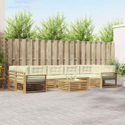 Set vanjskih sofa 8 kom. Bijela i krem Čvrsto drvo akacije