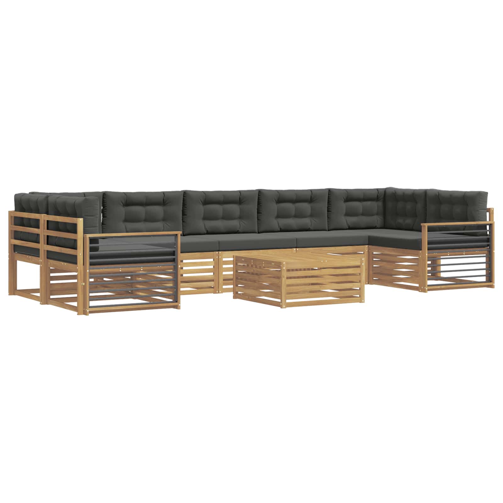 Set vanjskih sofa 8 pcs Bijela i antracit Čvrsto drvo akacije