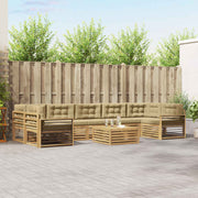 Set vanjskih sofa 8 kom. Bijela i bež Čvrsto drvo akacije