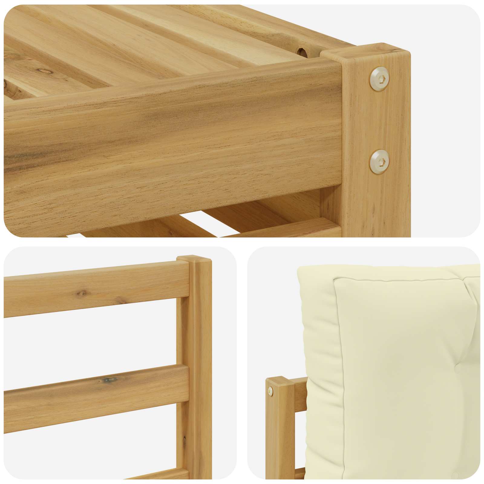 Set vanjskih sofa s jastukom 9 pcs Bijela i krem Poliester