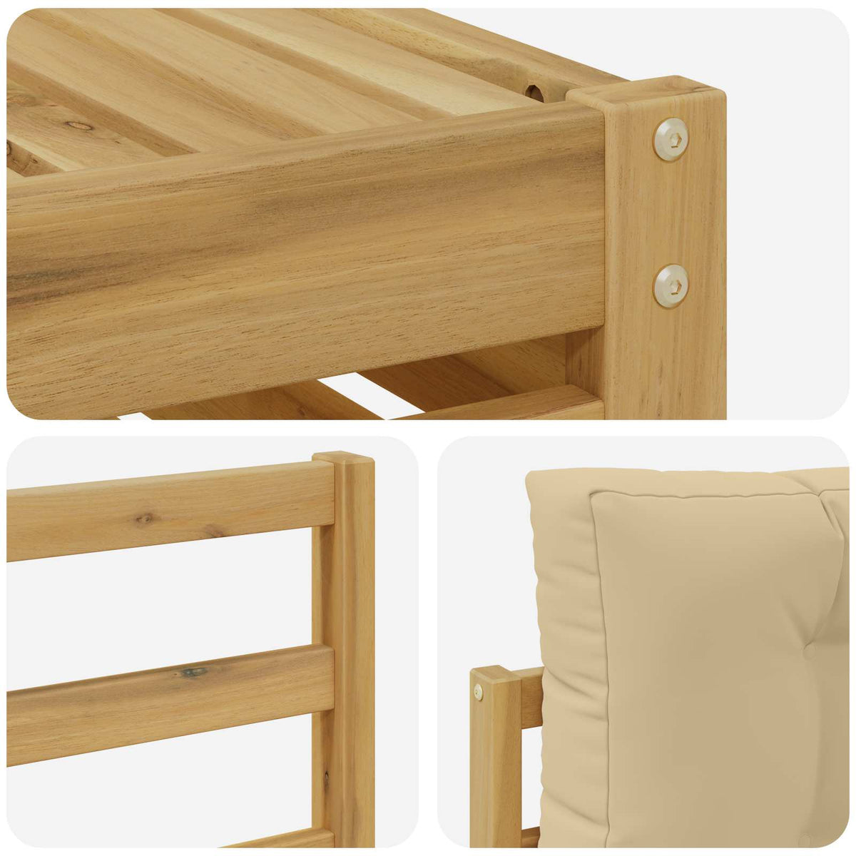 Set vanjskih sofa 9 kom. Bijela i bež Poliester 79 x 79 x 37 cm