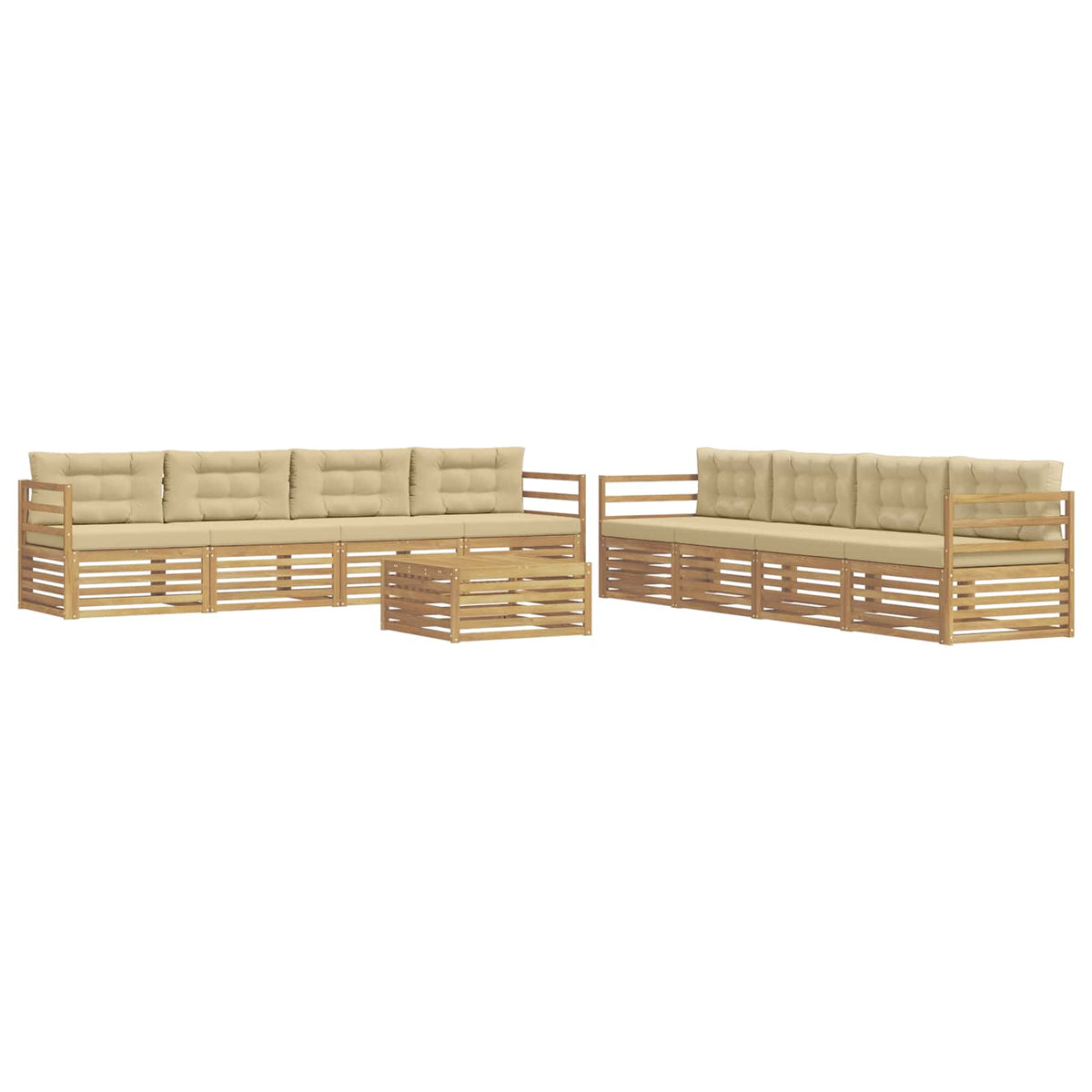 Set vanjskih sofa 9 kom. Bijela i bež Poliester 79 x 79 x 37 cm