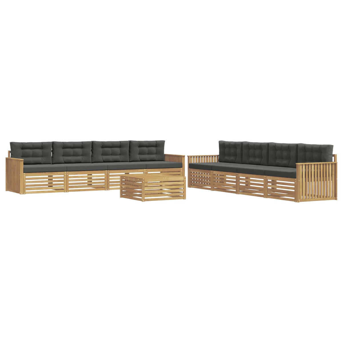 Set vanjskih sofa 9 kom. Bijela i antracit Poliester