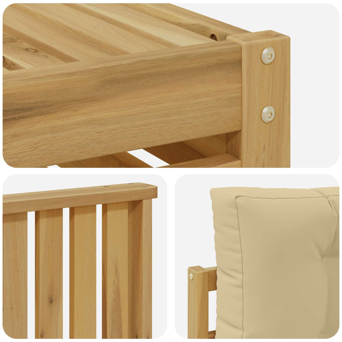 Set vanjskih sofa 9 kom. Bijela i bež Poliester