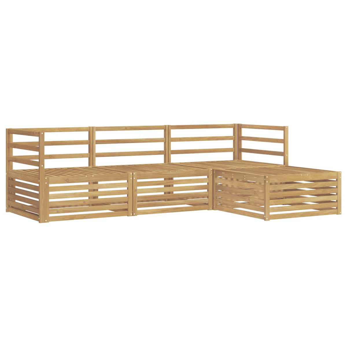 Set vanjskih sofa 4 pcs Bijela Čvrsto drvo akacije