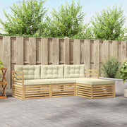 Set vanjskih sofa 4 kom. Bijela i krem Poliester